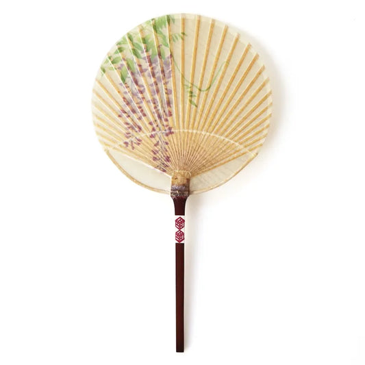 Small Mizu Uchiwa (Water Fan) - Wisteria -, Japanaese paper fan