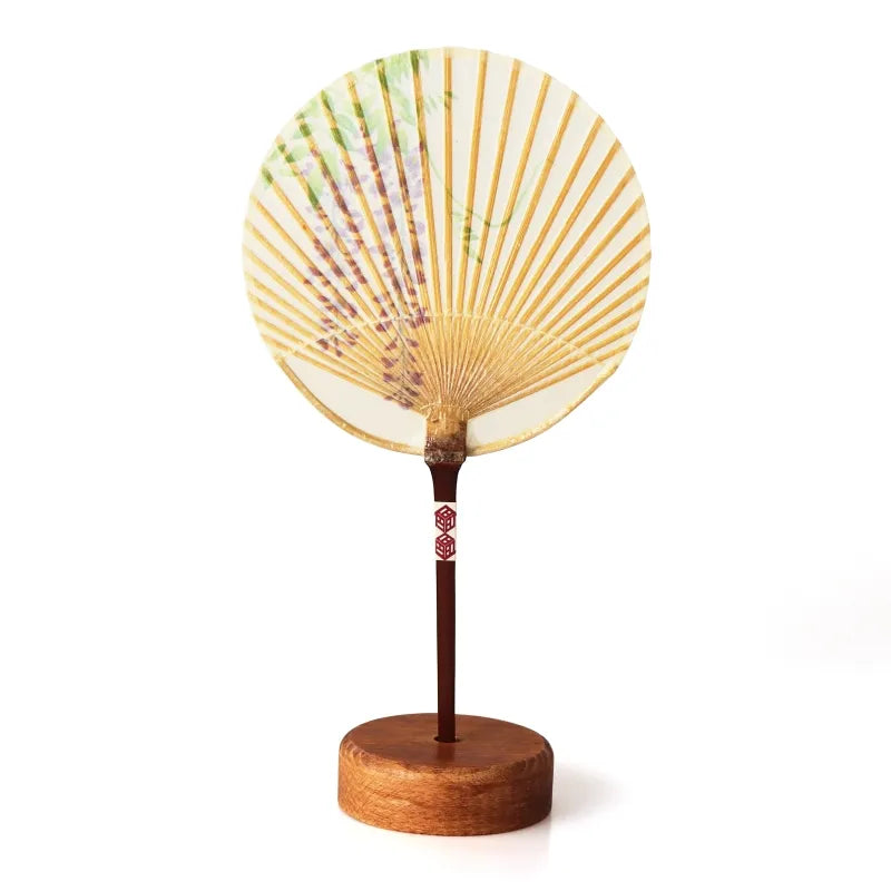 Small Mizu Uchiwa (Water Fan) - Wisteria -, Japanaese paper fan