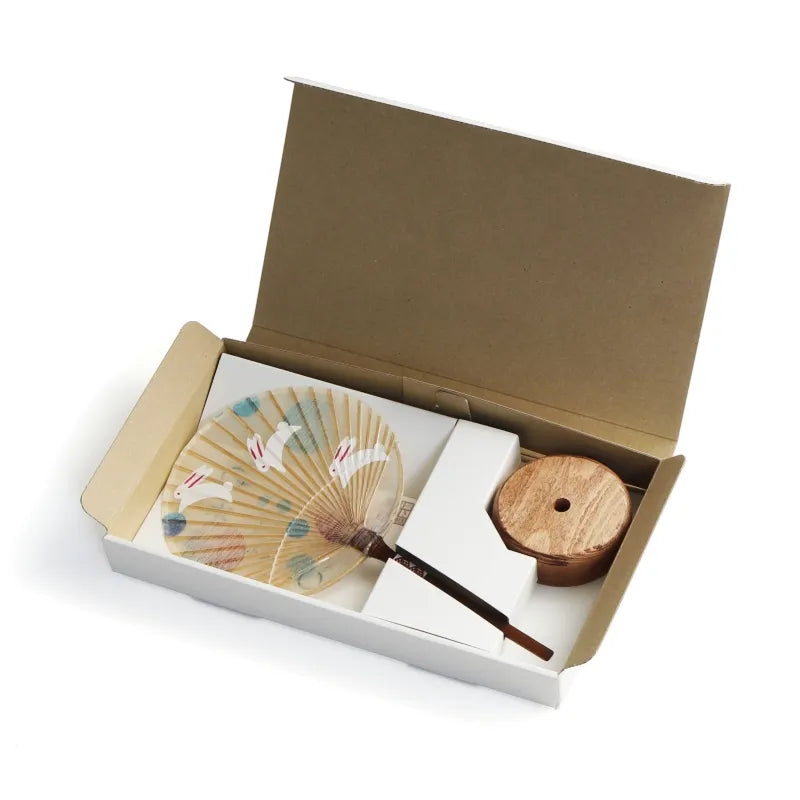 Small Mizu Uchiwa (Water Fan) - Rabbit -, Japanaese paper fan