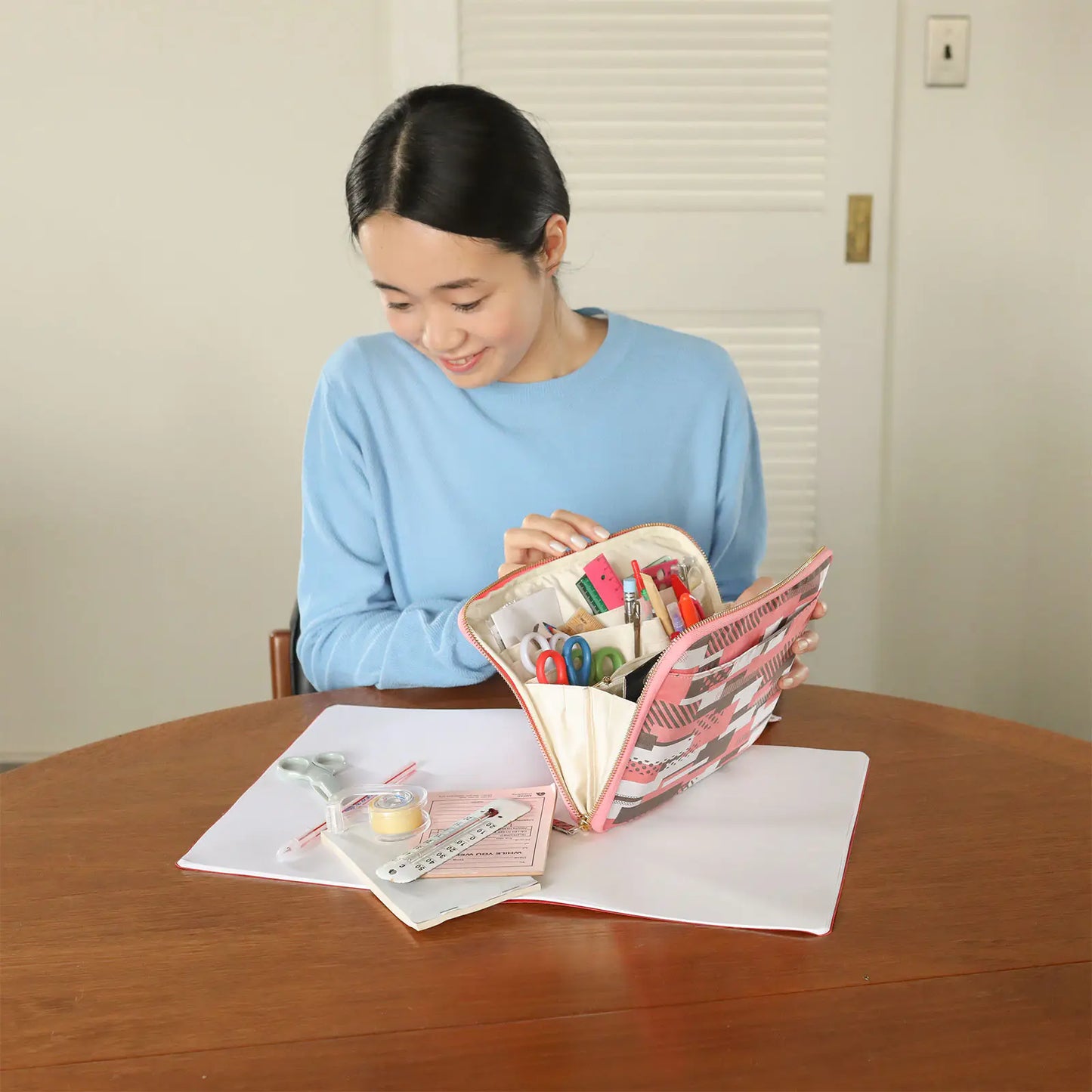 mt: Pink Mix Large Drawer Pouch,  Hobonichi Large Drawer Pouch