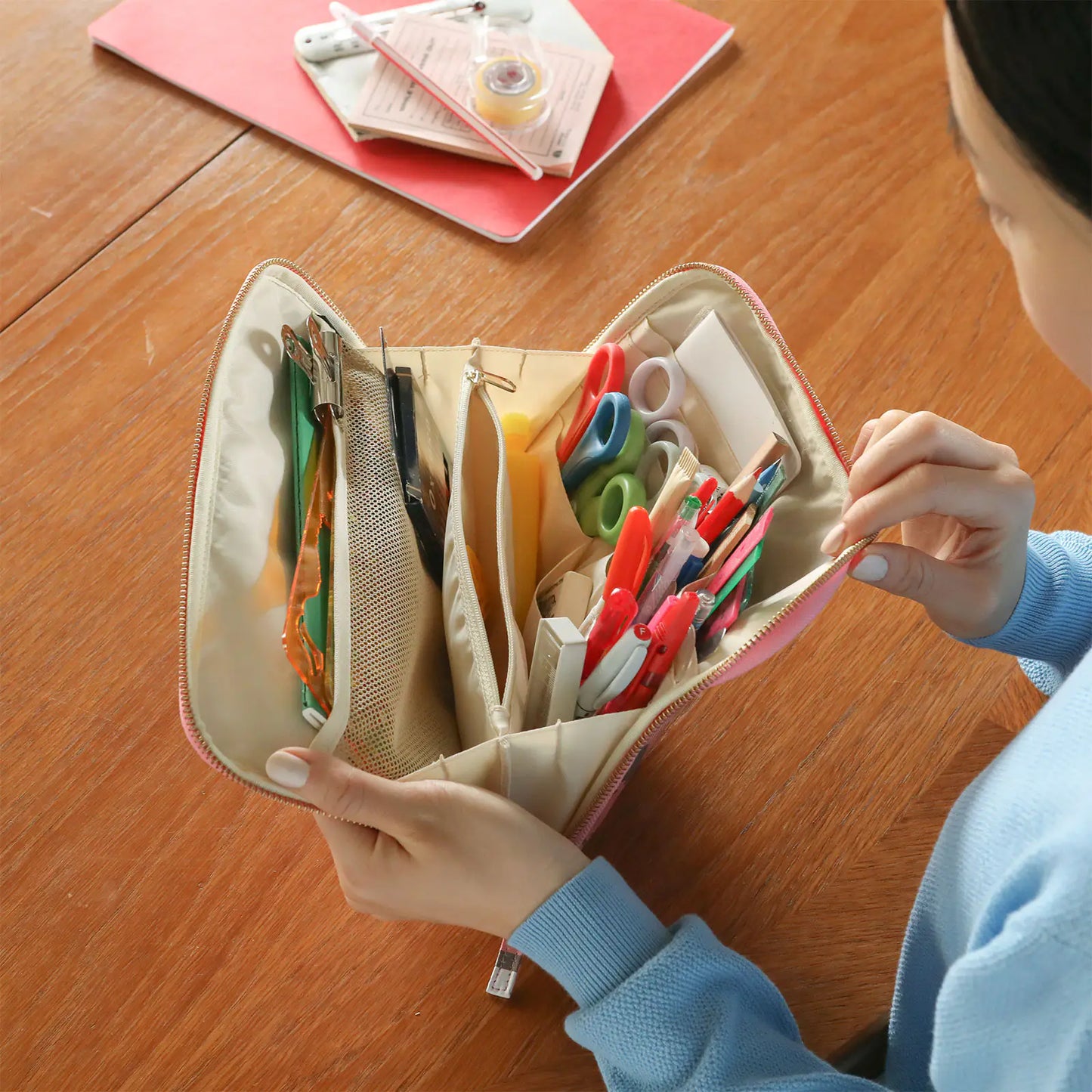 mt: Pink Mix Large Drawer Pouch,  Hobonichi Large Drawer Pouch