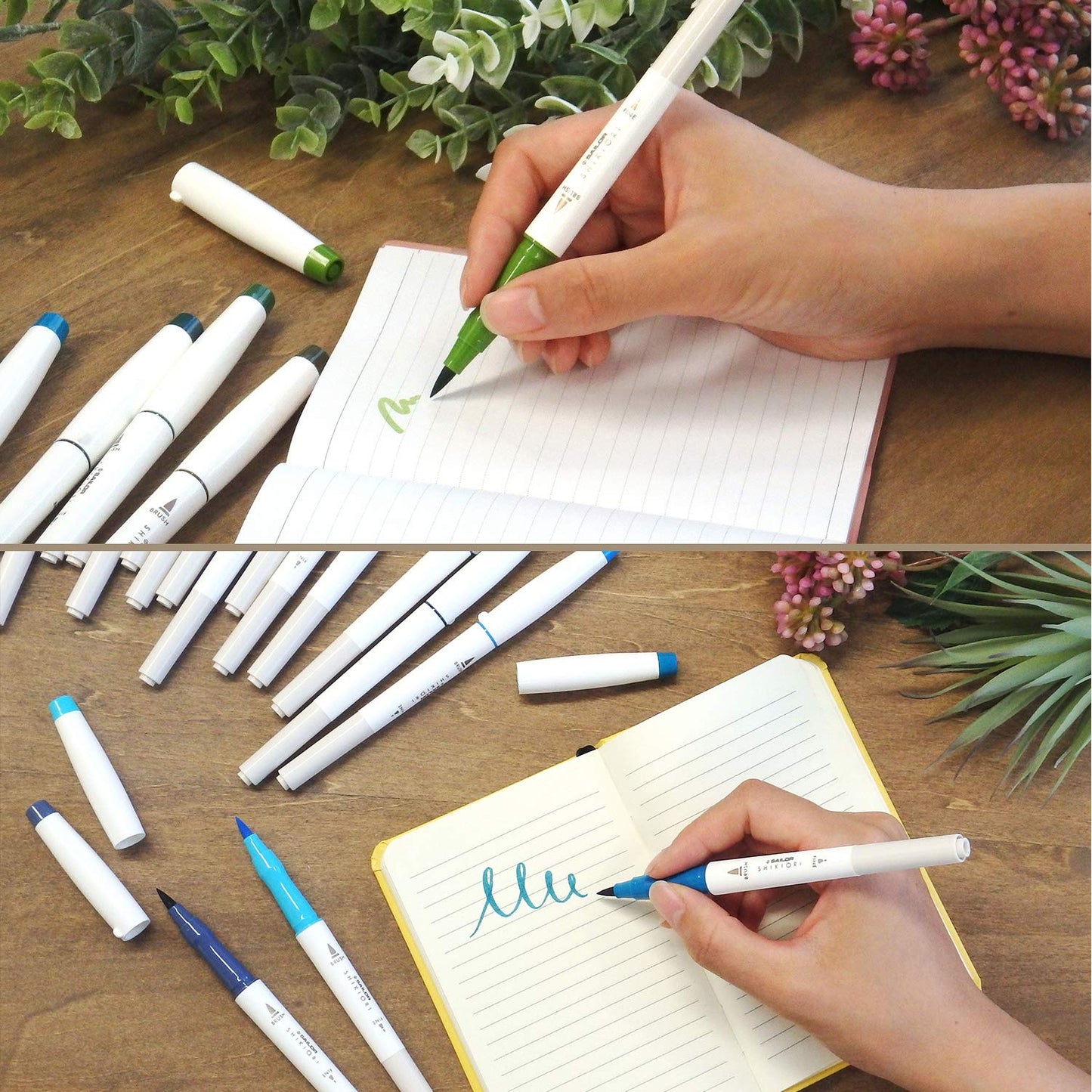 Sailor Shikiori Calligraphy Brush Pen 20 Colors Set, Hobonichi Accessories
