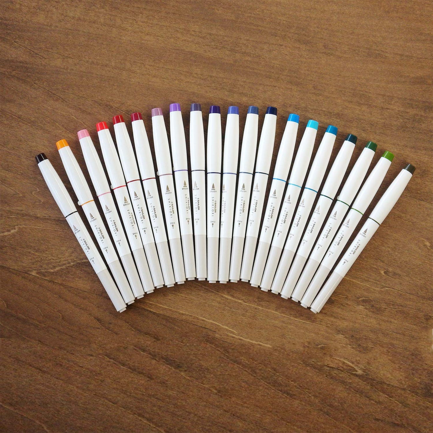 Sailor Shikiori Calligraphy Brush Pen 20 Colors Set, Hobonichi Accessories
